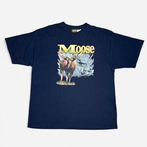 Vintage oak wood sportswear moose nature shirt